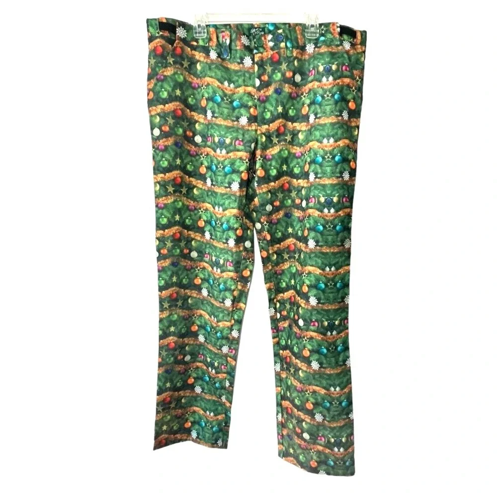 Life of the Party Men's Christmas Holiday Pants‎ Size XXL 43x35 Adjustable Waist